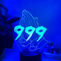 Juice Wrld Forever 999 Acrylic 3D LED Night Light Children's Bedroom Decorative Lamp. 