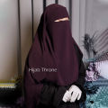Two-Layer Niqab Hijab, Super Breathable, Premium Korean Wool Chiffon, Medium Size. 
