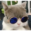 Vintage Round Cat Sunglasses Reflection Eyewear Glasses for Small Dog Cat Pet Photos Props. 