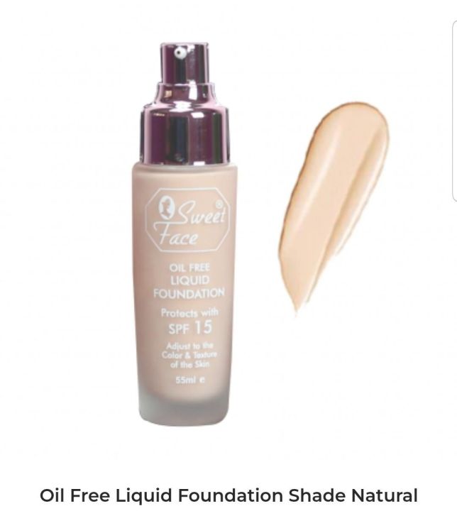 Sweet%20Face%20Oil%20Free%20Liquid%20Foundation%2055ML%20100%25%20Waterproof%20Protect%20With%20SPF%2015%20(Natural%2002)%20-%20Image%204