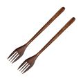QUANBU Wooden Forks, 15 Pieces Eco-Friendly Japanese Wood Salad Dinner Fork Tableware Dinnerware for Kids Adult (No Rope). 