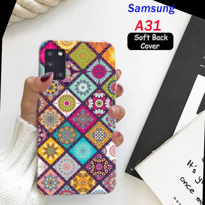 Samsung A31 Back Cover - Art Floral Soft Case Cover