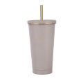 MeterMall Coffee Cup With Splash-Proof Lid Metal Straw Double Vacuum Insulation Design 304 Stainless Steel For Hot Cold Drinks Travel Mug. 
