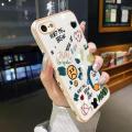 YIWESAN For iPhone 7 Case Plating Side Edge Square New Design Cartoon Penguin Phone Cases Pattern Silicone Casing Full Back Cover Camera Protect Shockproof Softcase. 