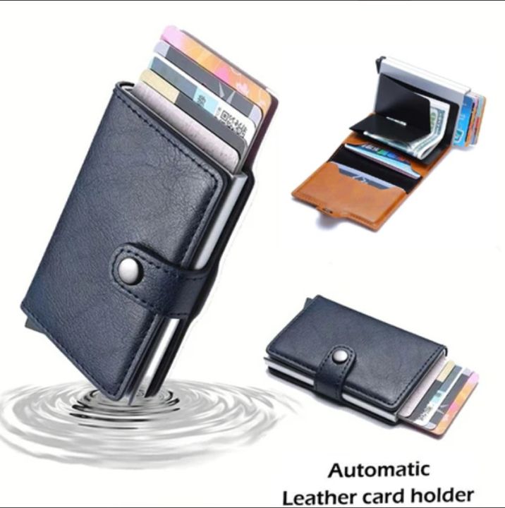 Metal RFID Blocking card Holder Fashion Slim Thin Card holder Aluminum Card holder Pop up Card holder Wallet Automatic button Wallet