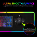 RGB Gaming Mouse Pad – Small & Large XXL Sizes Available | Extended Soft Cloth Mousepad with Multi-Color RGB Lighting | Non-Slip Rubber Base | 14 Dynamic Lighting Modes | Perfect for Gamers, PCs, Laptops, and Office Use | Dimensions: 800×300×4mm. 