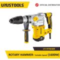 UYUSTOOLS - Rotary Hammer Drill Machine - Variable Speed 40MM (1600Watt) UY-RTM40R. 