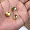 Fancy Circle Shape Design Zarkoon Button in Dark Gold Color FZB 10. 