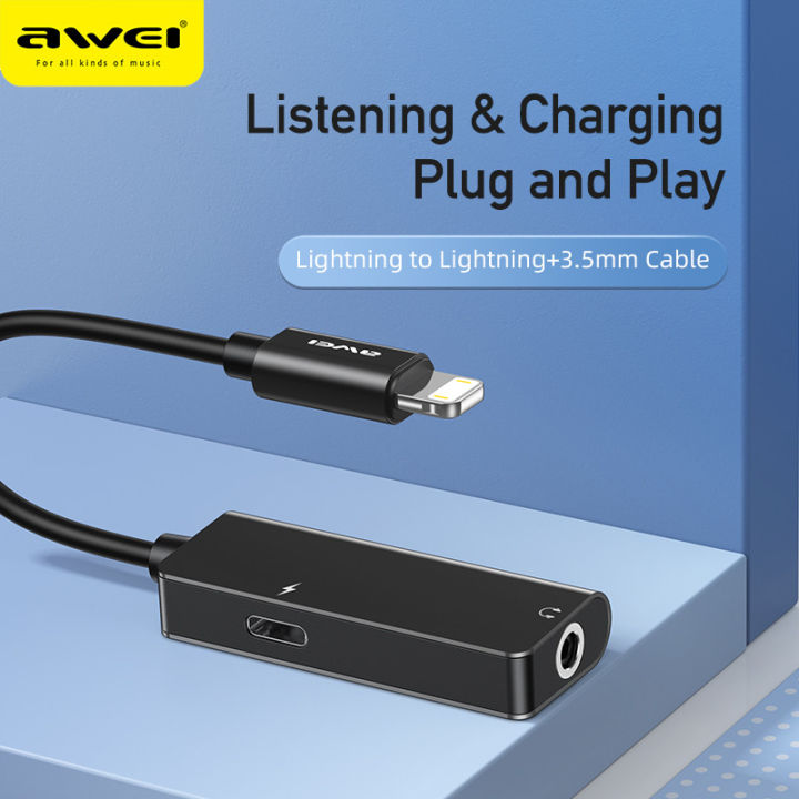 Awei%20CL-121%20Light-ning%20To%203.5mm%20Jack%20Aux%20Charging%20Cable%20Listening%20Headphone%20Adapter%20High%20Quality%20-%20Image%202