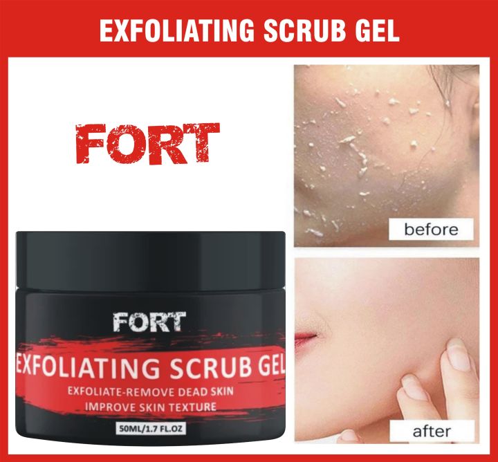 FORT Exfoliating Scrub Gel Face Scrub Remove Dead Skin & Improve Skin Texture | 75ml