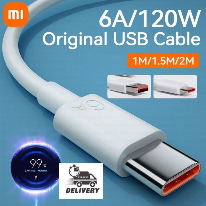 Original Xiaomi 120W USB Type C Turbo Charger Cable For Mi and all mobile