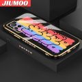 JIUMOO For vivo V21 4G V21 5G Case Cartoon Cute Rainbow Bear Side Design Phone Case Square Edge Pattern Silicone Softcase Luxury Plating Casing Full Cover Camera Shockproof Protection Cases. 
