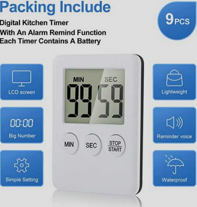 Digital Kitchen Timer with an Alarm Remind Function Magnetic Count Up ...