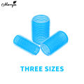 Monja 6Pcs Blue Self-Grip Hair Rollers Hair Curlers No Heat Hair Bangs Volume Self-adhesive Jumbo Size Sticky DIY Styling Tools. 