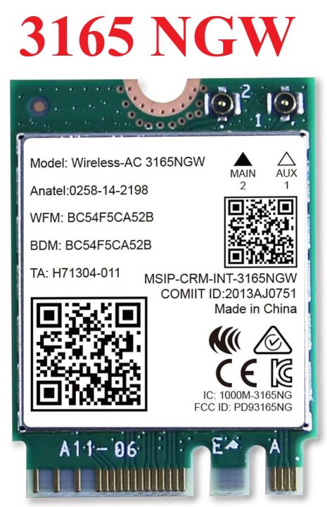 Intel Dual Band Wireless-ac 3165ngw WiFi Card | Daraz.pk