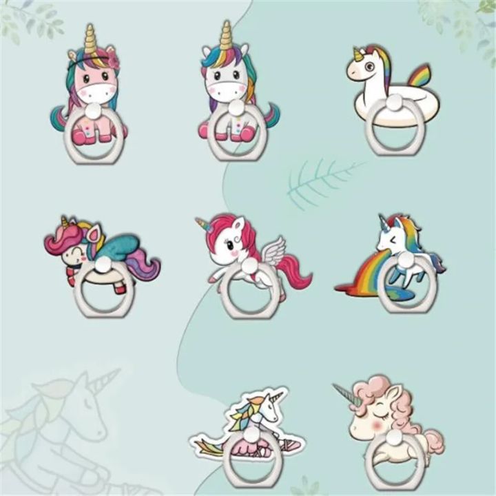 Cartoon Unicorn Mobile Phone Holder Metal Finger Ring Holder Cartoon Phone Ring Holder Phone Stand Support For Iphone All Phone