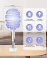 2 in 1 Electric Mosquito Killer Racket with UV Light Lamp | USB Rechargeable Anti-Insect Bug Zapper | Mosquito Swatter & Trap. 