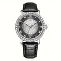 LIGE Women's Watch Luxury Rhinestone Quartz Watch Vintage Floral Engraved Analog PU Leather Wrist Watch Clock Montre Femme. 