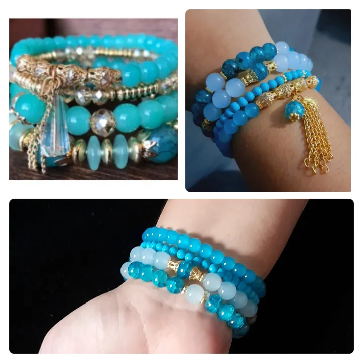 Elegant%20Handmade%20Boho%20Bohemian%20Beads%20Bracelet%20for%20All%20Occasion%20Eid,Diwali,Christmas%20and%20Wedding%20Parties%20Sea%20Style%20Charm%20Bracelet%204%20layer%20Glass%20Crystal%20Beaded%20Bracelets%20for%20Ladies%20Girls%20-%20Image%204