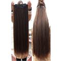 5 Clips In Straight Hair Extension - Natural Brown. 
