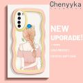 chenyyka For Xiaomi Redmi Note 8 Note 8T Case Cartoon Cute Girl back Lovely Cream Wave Border Soft Clear Shockproof Phone Cases Creative Camera Transparent Casing Simple Silicone Protective Cover. 