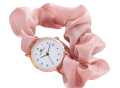​"Hhsons Korean Style Scrunchie Wrist Watch for Girls & Women – Alloy Ribbon Streamer Design with Ponytail Holder – Stylish Female Accessory Gift. 
