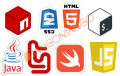 6 Pcs New Programming Languages Logo Stickers 3.0 Mini Pack for Laptop Desk Notebook Phone DIY Stickers - JangoMango Store. 