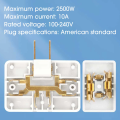 3-in-1 Rotatable Extension Plug Adapter - 360° Multi-Plug Ultra-Thin Socket Converter, Foldable Wireless Charger Plug, Slim Power Outlet Adapter, 2-Prong, 10A, 2500W for Home, Office, Travel, Compact Wall Socket, Narrow Slot Expansion, Portable Adapter. 