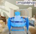 Amazidshop baby Cot In Metal Frame Swing & Cradle With Stand Support & Mosquito Net for 0-1.5 years baby M66. 