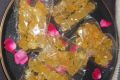 Saffron Mishri sugar rock candy with thread inside Natural Pure Safron color misri and zafran filaments Pack of 5 x 100g Safrani misri. 