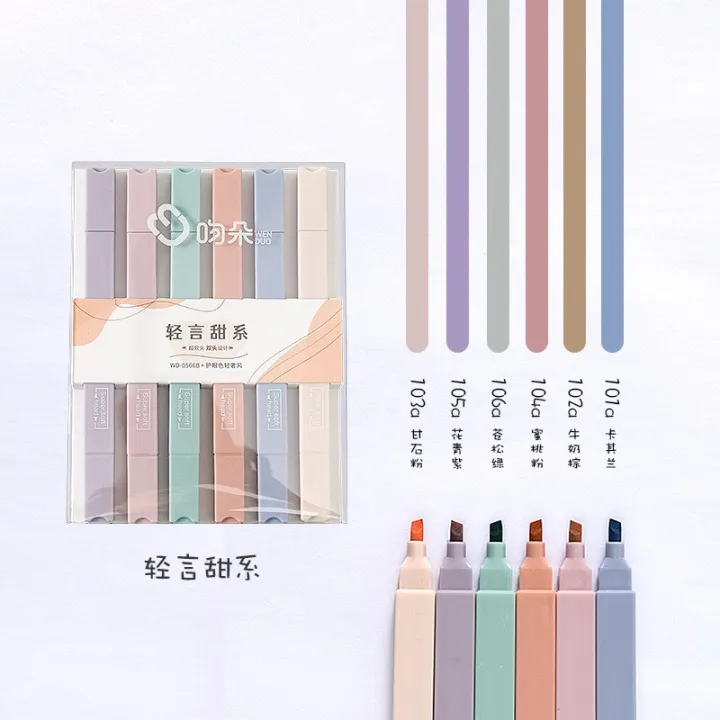 6Pcs/Set%20Highlighter%20Pen%20Kawaii%20Double%20Head%20Candy%20Color%20Markers%20Fast%20Dry%20Resaltadores%20Color%20Pastel%20School%20Stationery%20Supplies%20-%20Image%205