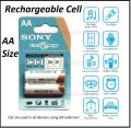 Pack of 2 - 100% Original Sony Japan Cycle Energy Rechargeable Cell Rechargeable Battery 1.2V 4600 mAh AA Size Double A. 