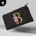 Customize Your Velvet Makeup Pouch With Your Name Alphabet. 