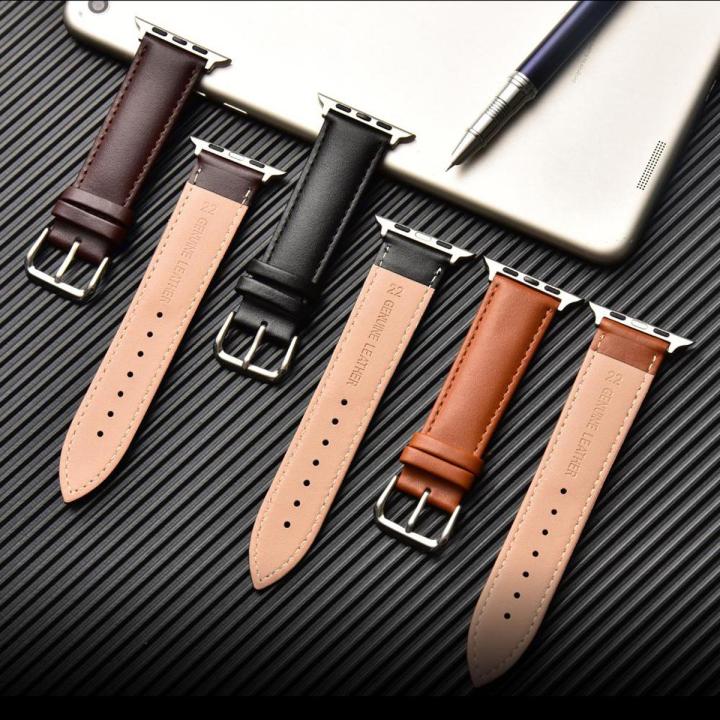 01 Piece Good Quality Leather Watch Band Strap For Appl Watch All Series 1, 2, 3, 4 to 9 Ultra