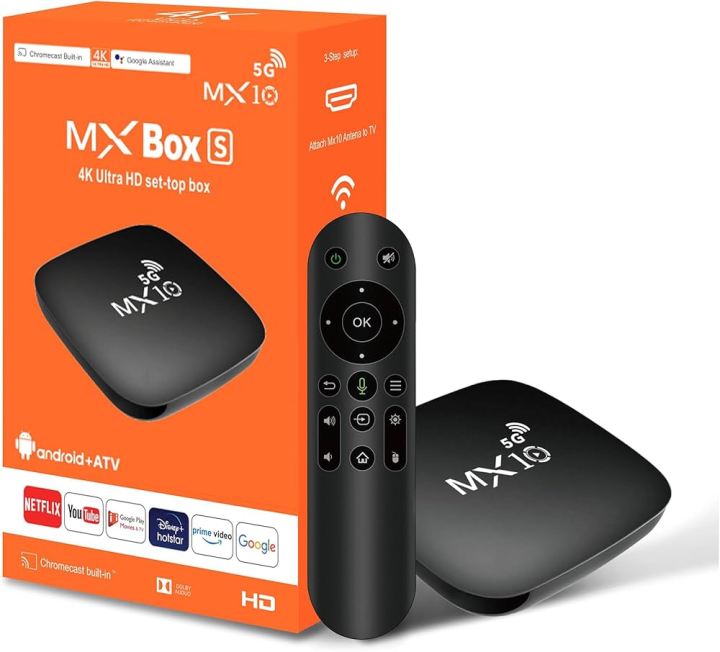 MX10 Android TV Box - 4GB DDR4, 32GB