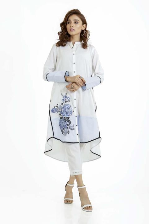 EGO Fall Collection 2019  Undivided  Off White Cotton Kurti For Women