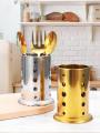 Stainless Steel Spoon Holder for Spoons Forks Kitchen Utensils - Silver, Golden. 