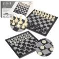 2 in 1 Travel Magnetic Chess and Checkers Board Game (Foldable). 