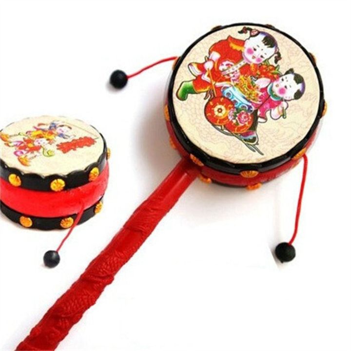 Kid Toy Traditional Style Spin Rattle Drum Tambourine Fun Toys Monkey ...