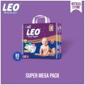 Leo Super Mega Pack Baby Diaper - Size 4, Large - 80 Pcs. 