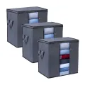 pack of 3 Large Capacity Storage Bags Clothes Blankets Closet Organizer Moving Tote Bag Zipper Durable Handbag Luggage. 