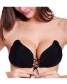 Self Adhesive Push Up Strapless BraBlack Silicone Bra For Women. 