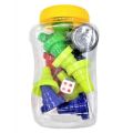 Box Of Ludo Tokens - Pieces - Goti - With Two Dice - Multi Color. 
