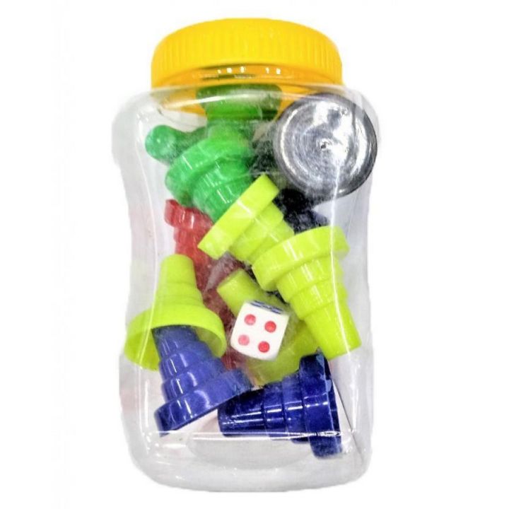 Box Of Ludo Tokens - Pieces - Goti - With Two Dice - Multi Color