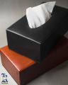 Leather Tissue Box. 