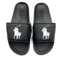 White Men Slippers Polo Slides. 
