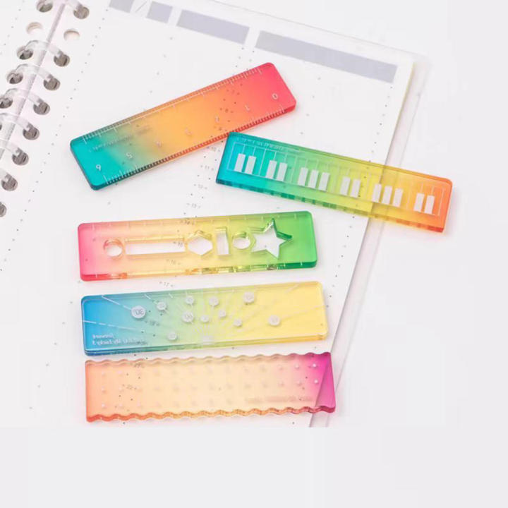 Colorful Mini Ruler Set Lightweight Student Ruler Set Compact Easy To ...