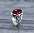 RED STONE TURKISH RING FOR MEN. 