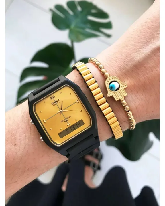 Casio%20Vintage%20Analog%20Golden%20Dial%20With%20Black%20Rubber%20Strap%20Men's%20Watch%20-%20AW-48HE-9AVDF%20-%20Image%204