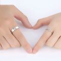 European American wedding platinum rings open size zircon couple ring men female mosan silver plated ring for wholesale. 